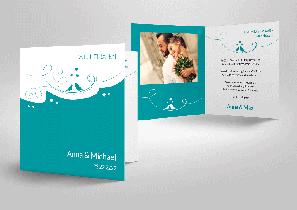 Wunderschone Einladungskarten Zur Hochzeit Zum Selbstgestalten Mit Ihren Texten Und Bildern